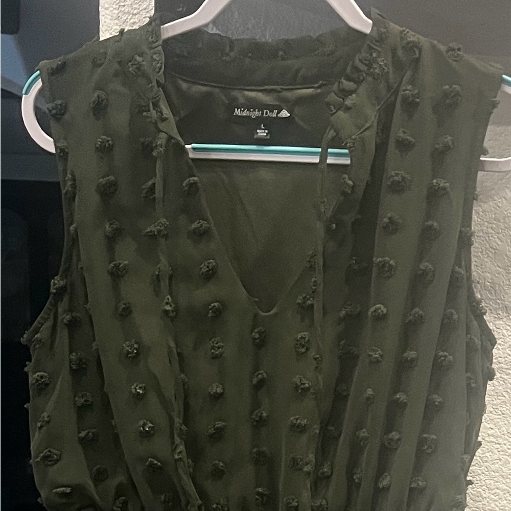 Midnight Doll Olive Sleeveless Dress